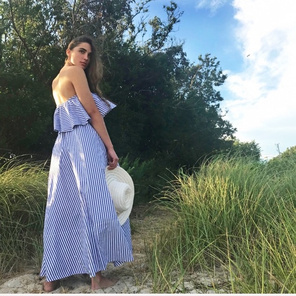 - NWT - M.D.S Stripes Ruffled Maxi Dress - Picture 8 of 8